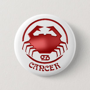 Cancer Astrology Zodiac Sign Crab Button