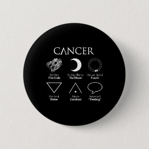 Cancer Astrology Zodiac Sign Symbols Button