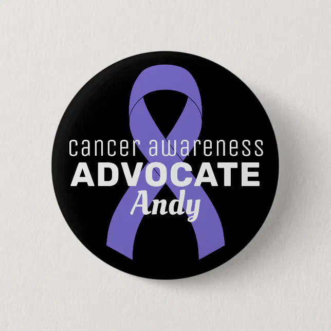 Cancer Awareness Advocate Ribbon Black Button | Zazzle