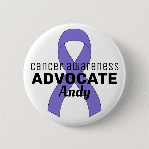 Cancer Awareness Advocate Ribbon White Button