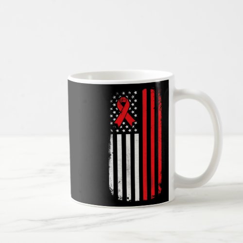 Cancer Awareness American Flag  Coffee Mug