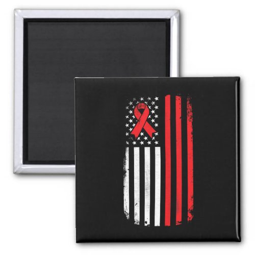 Cancer Awareness American Flag  Magnet