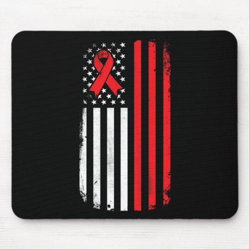 Cancer Awareness American Flag  Mouse Pad