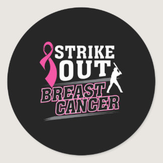 Cancer Awareness Baseball  Classic Round Sticker