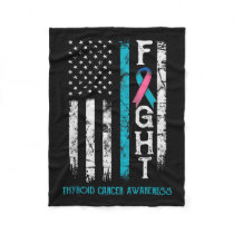 Cancer Awareness Blue Pink Teal Ribbon Fight Flag  Fleece Blanket
