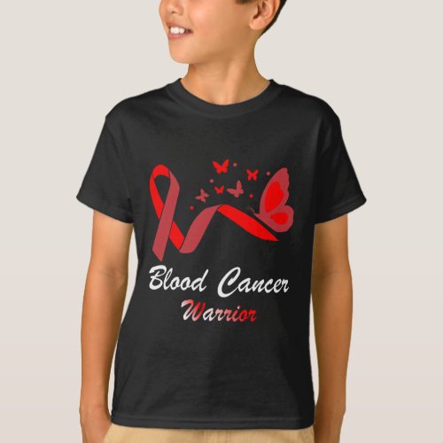 Cancer Awareness Butterfly Red Ribbon Support  T_Shirt