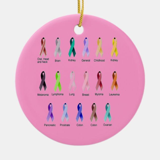 CANCER AWARENESS CERAMIC ORNAMENT (Front)