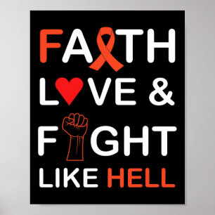 Cancer Awareness Faith Love Fight  Poster
