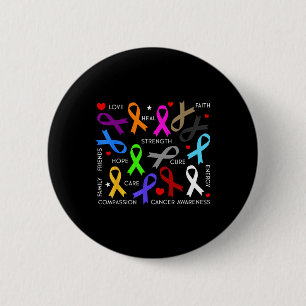 Cancer Awareness - Fight Cancer Ribbons Button