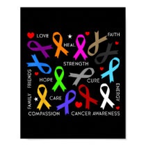 Cancer Awareness - Fight Cancer Ribbons  Poster