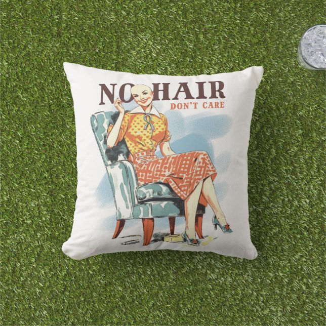 Cancer Awareness for Bald Women Warriors  Outdoor Pillow (Grass)