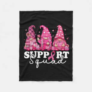 Cancer Awareness For Women Gnomes Support Squad  Fleece Blanket