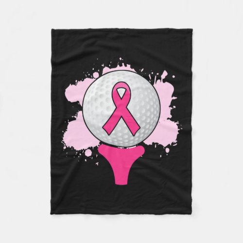 Cancer Awareness Golf Ball Pink Ribbon  Fleece Blanket