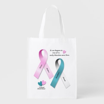 Cancer Awareness Grocery Bag by stellerangel at Zazzle