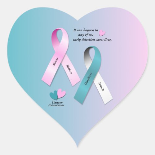 Cancer Awareness Heart Sticker