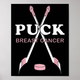 Cancer Awareness Hockey Puck Breast Cancer  Poster