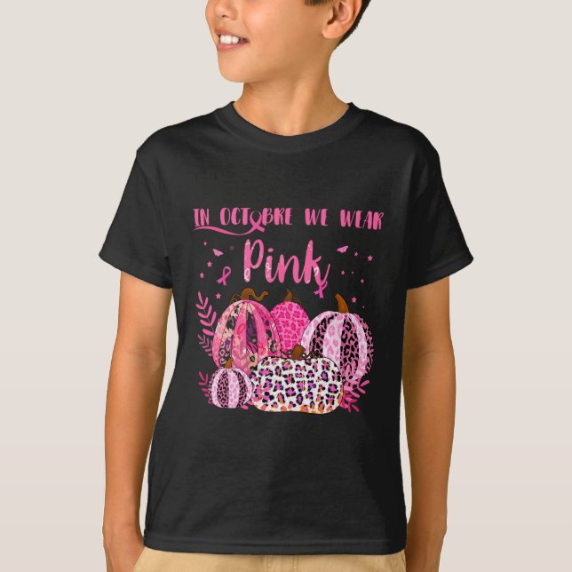 Cancer Awareness In October I Wear Pink Halloween  T-Shirt (Front)