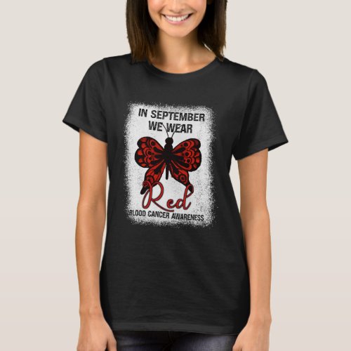 Cancer Awareness In September We Wear Red Butterfl T_Shirt