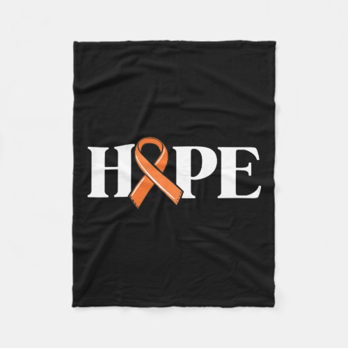 Cancer Awareness Items Cancer Hope Orange Ribbon  Fleece Blanket