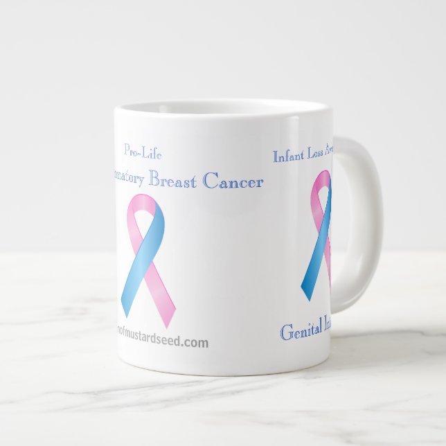 Cancer Awareness Large Coffee Mug (Front Right)