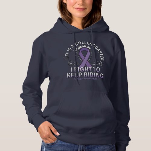 Cancer awareness lavender ribbon hoodie