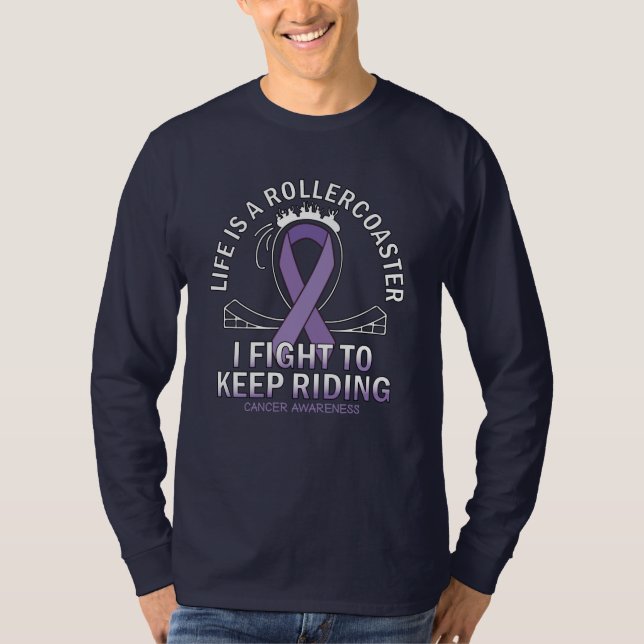 Cancer awareness lavender ribbon T-Shirt (Front)