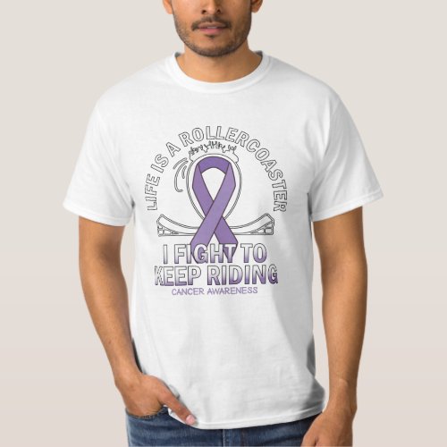 Cancer awareness lavender ribbon T_Shirt
