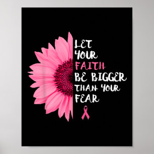Cancer Awareness Month Flower Pink Ribbon Women  Poster