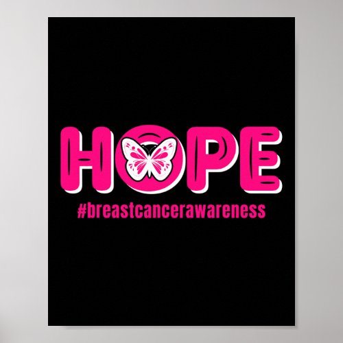 Cancer Awareness Month Pink Butterfly Mens amp W Poster