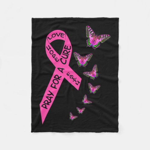 Cancer Awareness Month Women Religious Butterflies Fleece Blanket