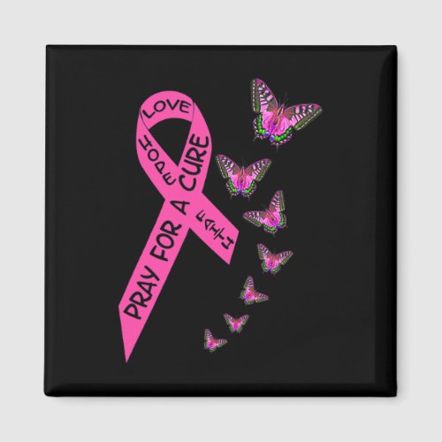 Cancer Awareness Month Women Religious Butterflies Magnet