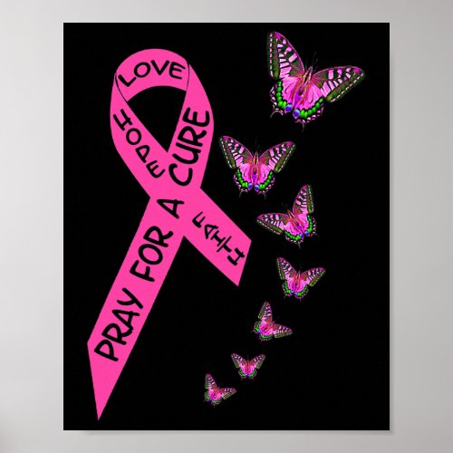 Cancer Awareness Month Women Religious Butterflies Poster