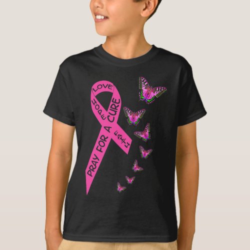 Cancer Awareness Month Women Religious Butterflies T_Shirt