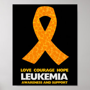 Cancer Awareness Orange Ribbon  Poster