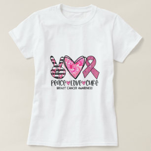 Cancer Awareness Peace Love Cure T-Shirt