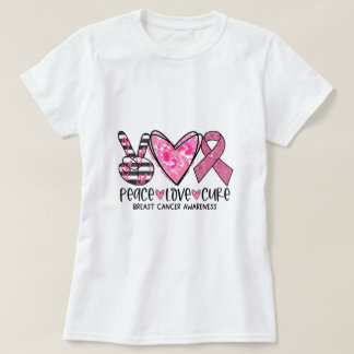 Cancer Awareness Peace Love Cure T-Shirt