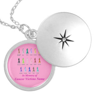 CANCER AWARENESS PERSONALIZED LOCKET NECKLACE