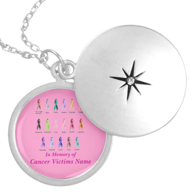 CANCER AWARENESS PERSONALIZED LOCKET NECKLACE (Front)