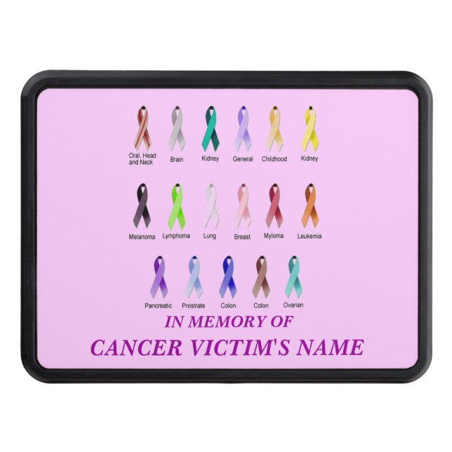 CANCER AWARENESS PERSONALIZED TRAILER HITCH COVER (Front)