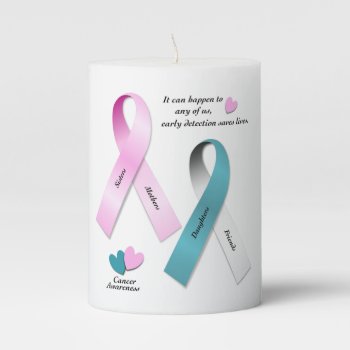 Cancer Awareness Pillar Candle by stellerangel at Zazzle