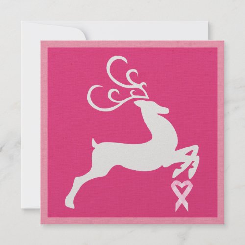 Cancer Awareness Pink Ribbon Christmas _ Holiday Invitation