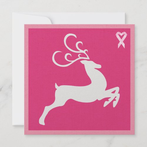 Cancer Awareness Pink Ribbon Christmas _ Holiday Invitation