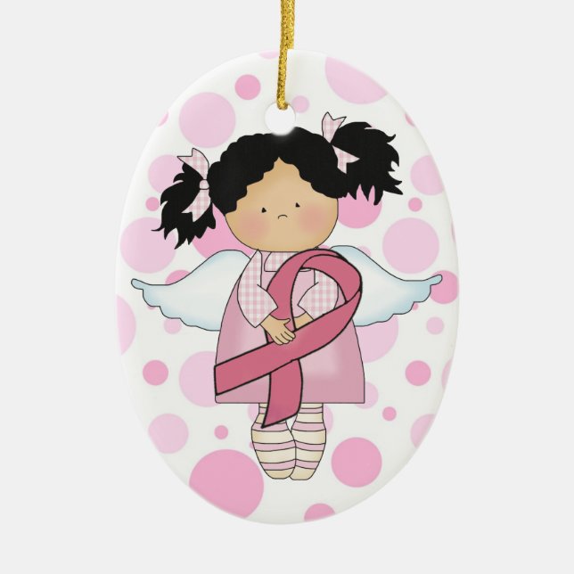 Cancer Awareness Pink Ribbon  - SRF Ceramic Ornament (Front)