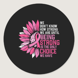 Cancer Awareness Pink Ribbon Sunflower  Classic Round Sticker