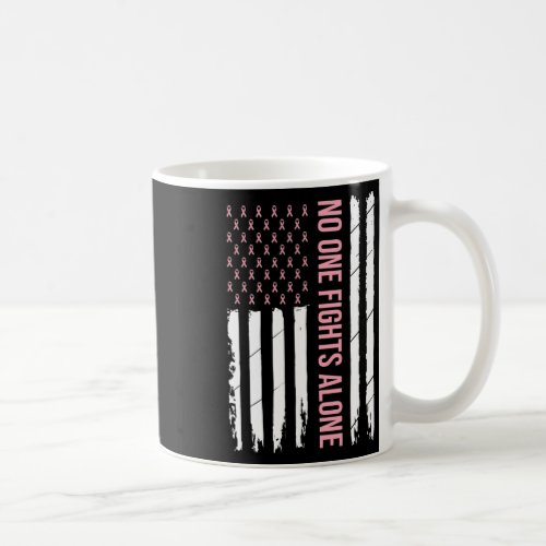 Cancer Awareness Pink Ribbon Usa American Flag Men Coffee Mug