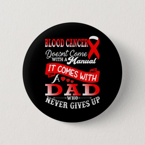 Cancer Awareness Red Ribbon Dad Father Support  Button