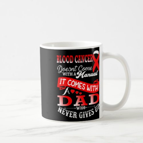 Cancer Awareness Red Ribbon Dad Father Support  Coffee Mug