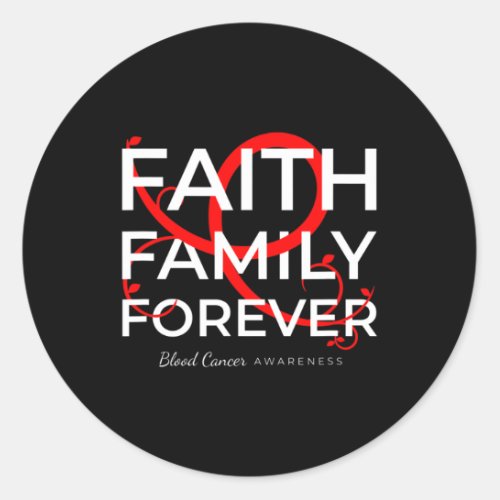 Cancer Awareness Red Ribbon Faith Family Forever  Classic Round Sticker