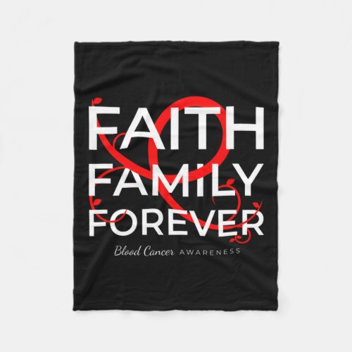 Cancer Awareness Red Ribbon Faith Family Forever  Fleece Blanket