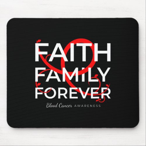 Cancer Awareness Red Ribbon Faith Family Forever  Mouse Pad